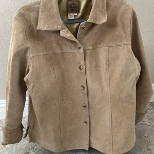 Vintage AMI women’s leather jacket camel tan size large